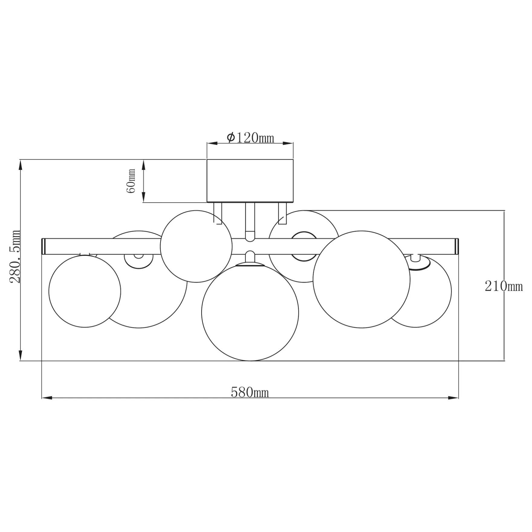 Molekyl 7-lys takplafond tinn/opal