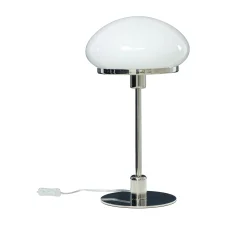 New August bordlampe sølv/hvit