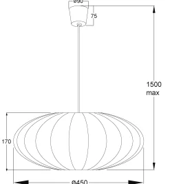 Noor takpendel Ø45cm grå