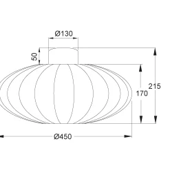 Noor takplafond Ø45cm grå