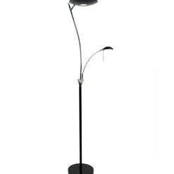 Nora LED gulvlampe uplight sort/stål