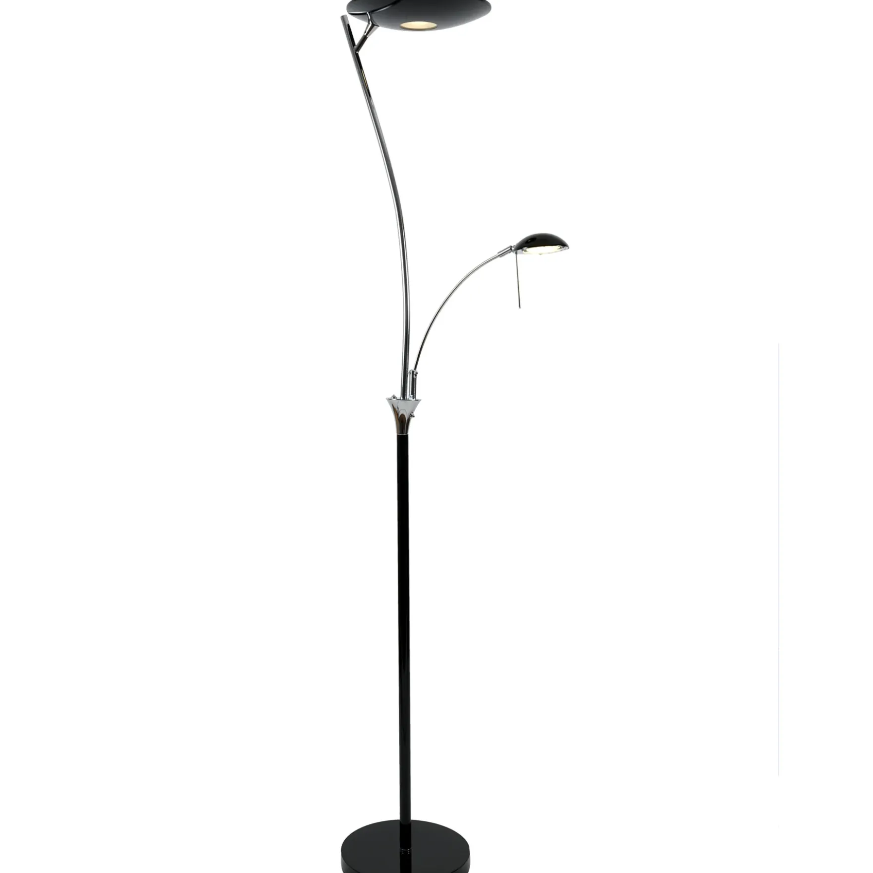 Nora LED gulvlampe uplight sort/stål