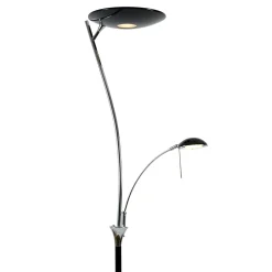 Nora LED gulvlampe uplight sort/stål