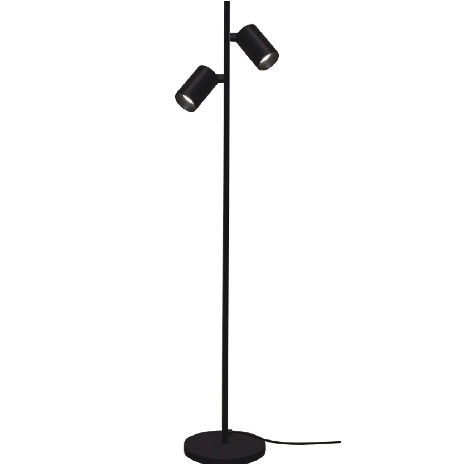 Oz K2 2-lys gulvlampe sort/gull