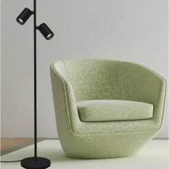Oz K2 2-lys gulvlampe sort/gull