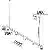 Oz K5 5-lys pendel rett sort/gull