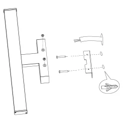 Pandella LED vegglampe IP44 60cm sort