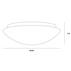 Pan takplafond Ø30cm hvit