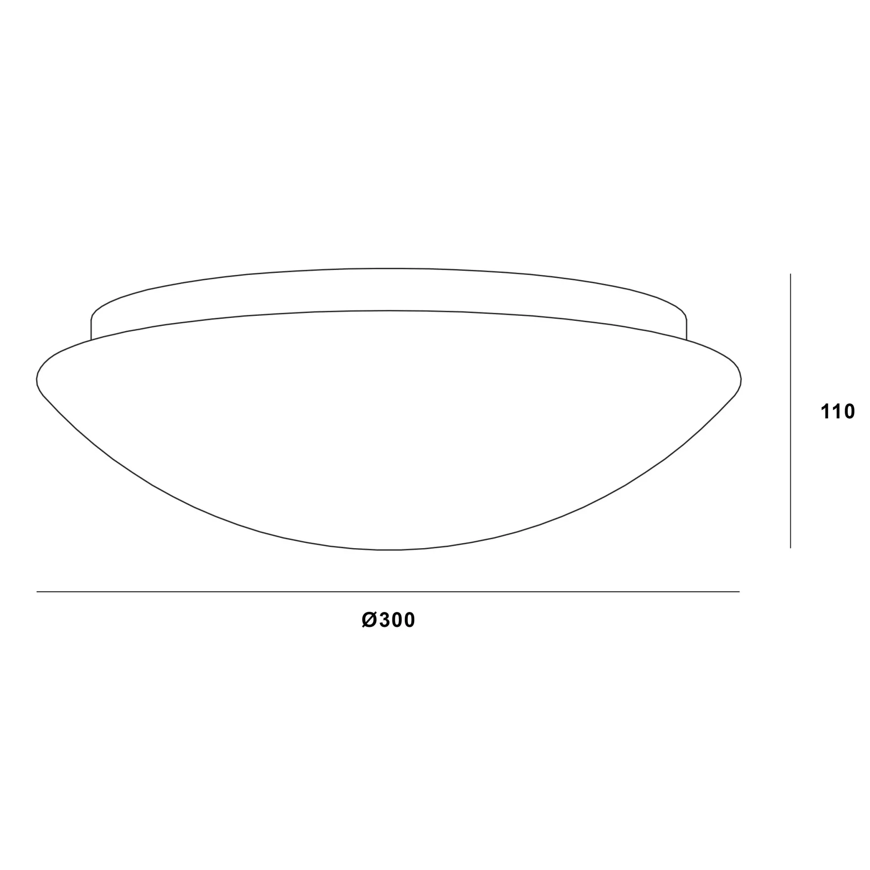 Pan takplafond Ø30cm hvit