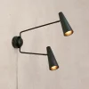 Peak 2-lys vegglampe sort