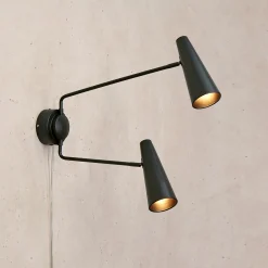 Peak 2-lys vegglampe sort