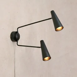 Peak 2-lys vegglampe sort