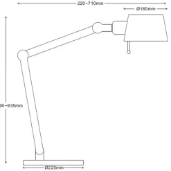 Pionex bordlampe sort/gull