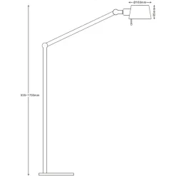 Pionex gulvlampe sort/gull