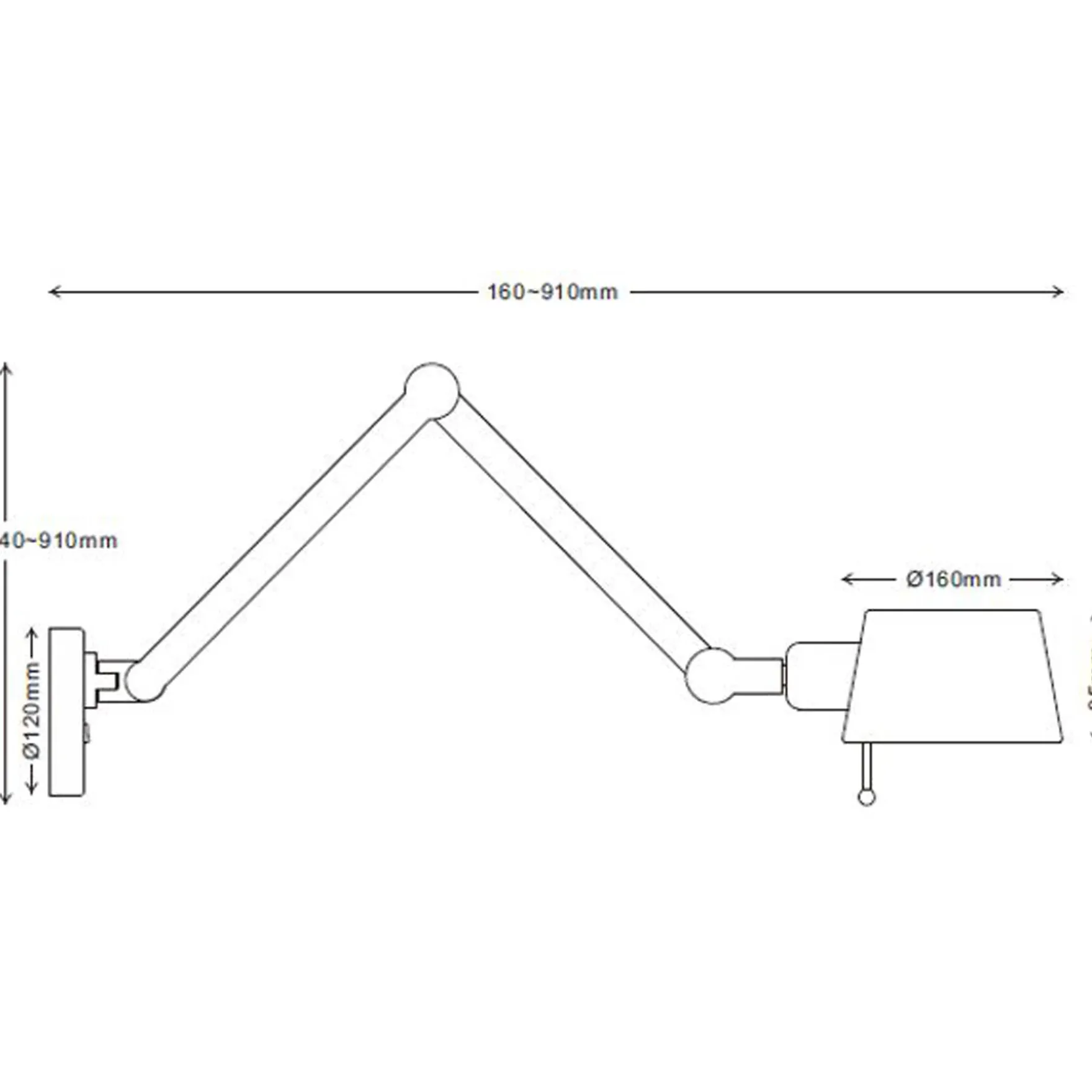 Pionex vegglampe sort/gull