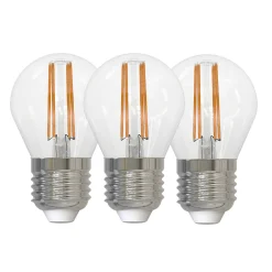 3pk LED krone E27 klar 7W 806lm dimbar