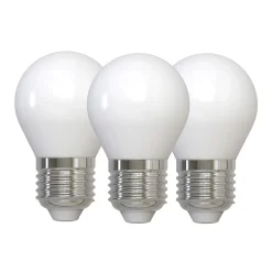 3pk LED krone E27 opal 7W 806lm dimbar