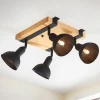 Point 4-lys taklampe kvadrat sort/natur