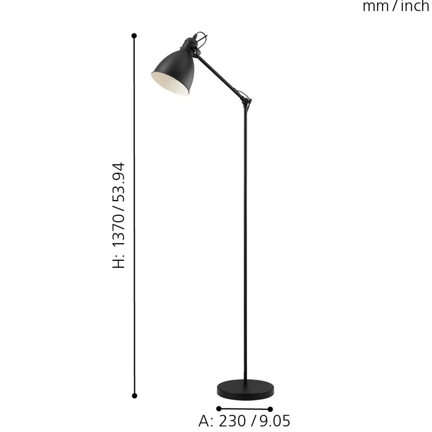 Priddy gulvlampe sort