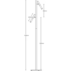 Pure K2 LED 2-lys gulvlampe sort m/dim