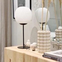 Rille bordlampe sort/opal