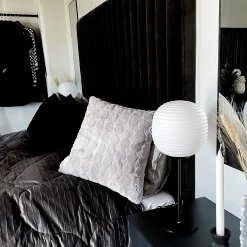 Rille bordlampe sort/opal
