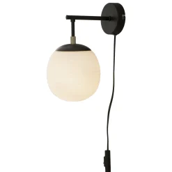 Rille vegglampe sort/opal