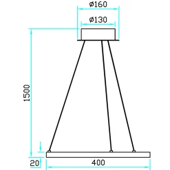 Ringo LED pendel rund 40cm sort