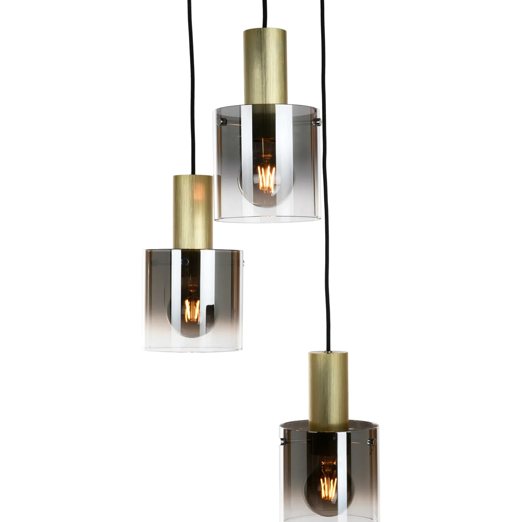 Roxy 3-lys pendel rund messing/sotet