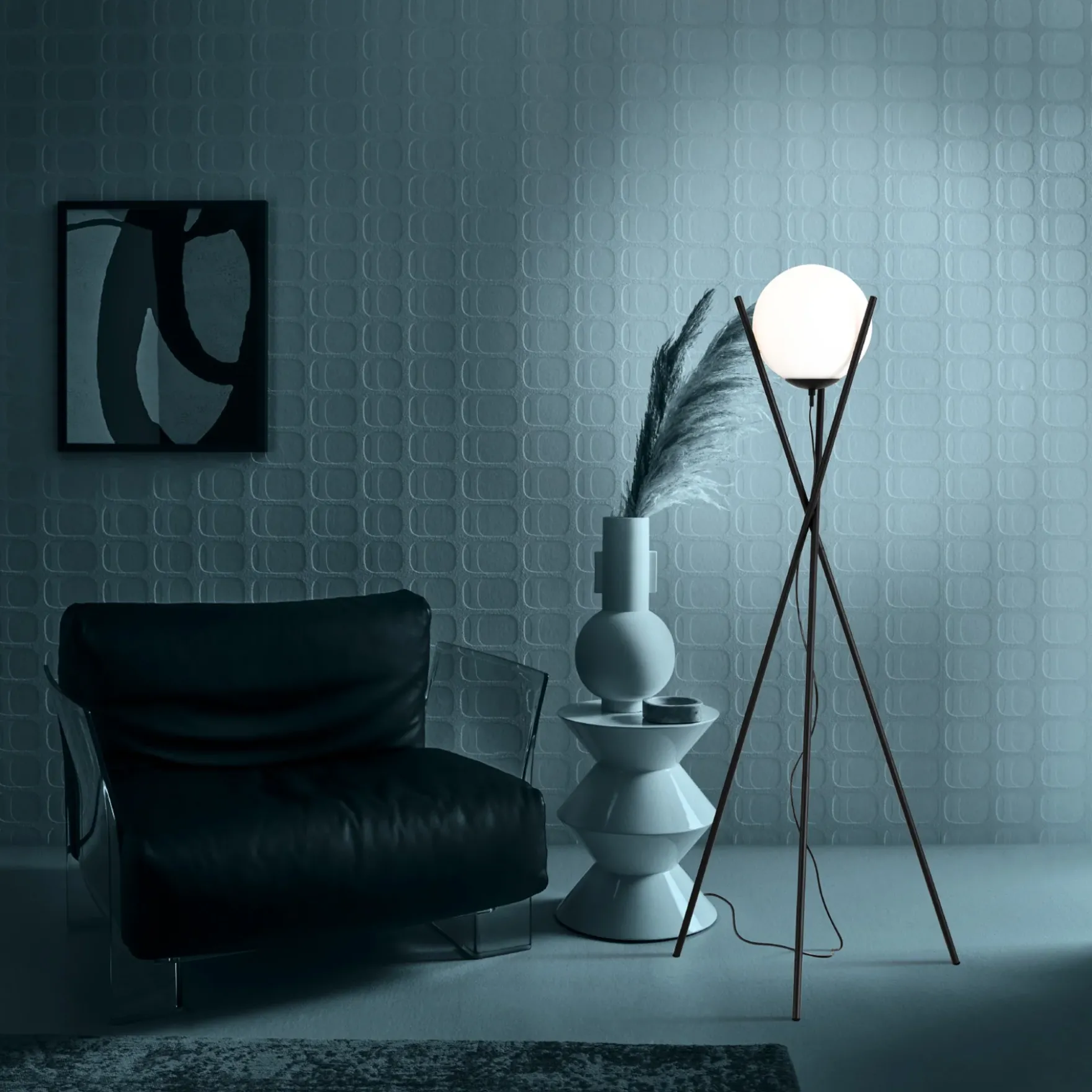 Salvezinas gulvlampe sort/hvit