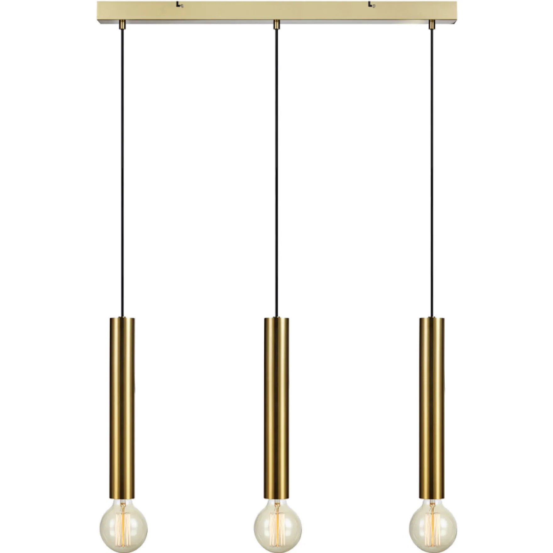 Sencillo 3-lys pendel rett messing