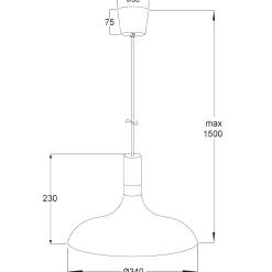 Sense takpendel Ø34cm hvit/natur