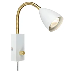 Shiro vegglampe hvit/messing m/dim