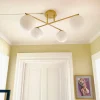 Skydekke 4-lys taklampe messing