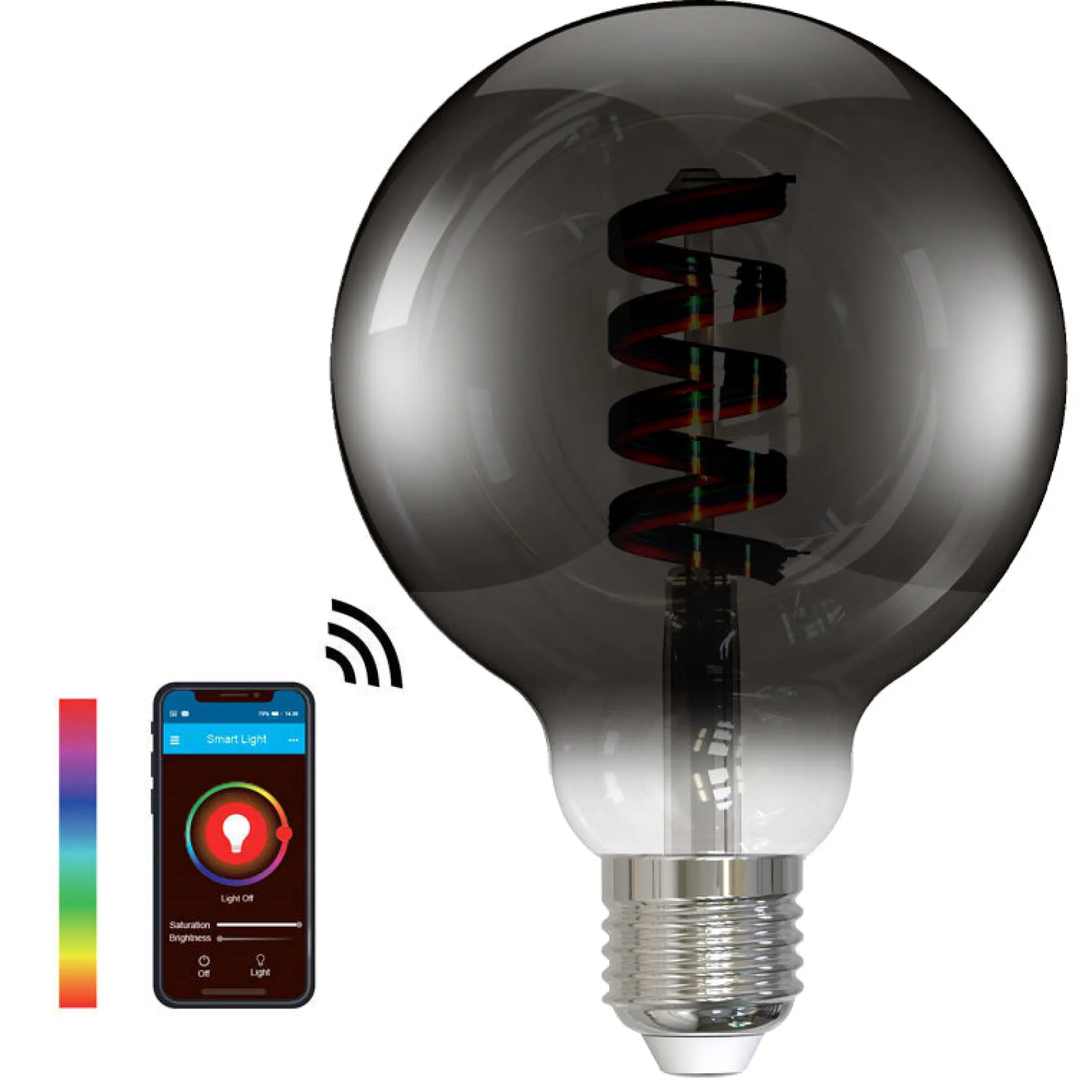 SMART LIGHT WIFI RGB globe sotet Ø95mm