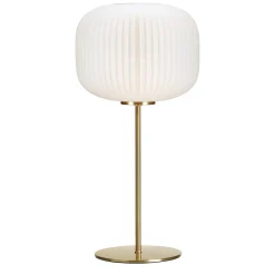 Sober bordlampe E27 hvit/messing