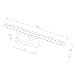 Specchio 50 baderomsarmatur sort LED IP44