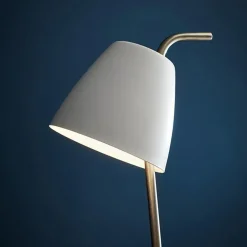Spin gulvlampe hvit/stål