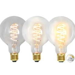 Star LED globe klar spiral Ø95mm 4W 3-step dim