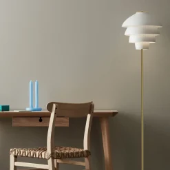 Valencia gulvlampe hvit/messing