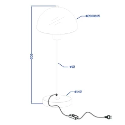 Vienda bordlampe messing/opal