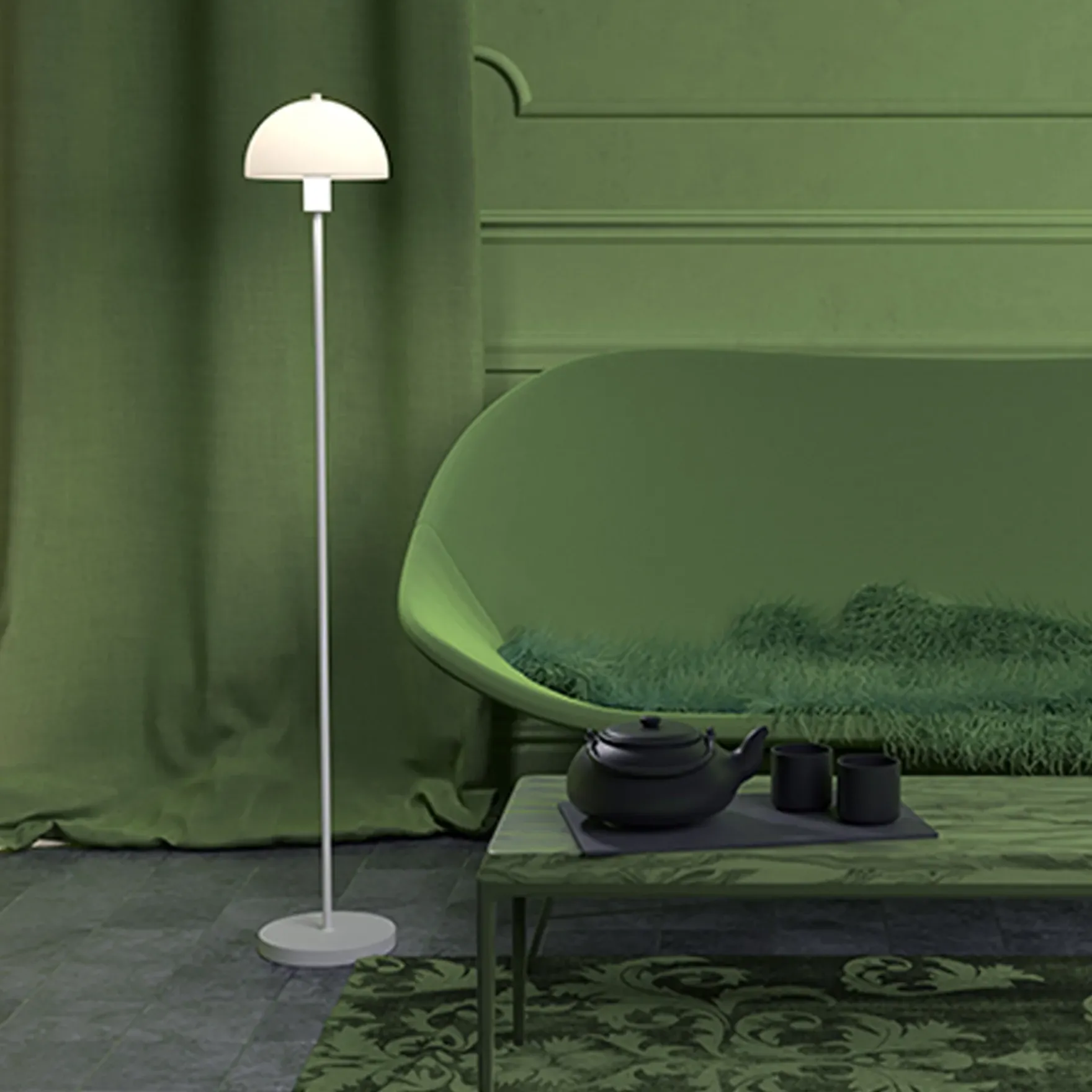 Vienda gulvlampe hvit/opal