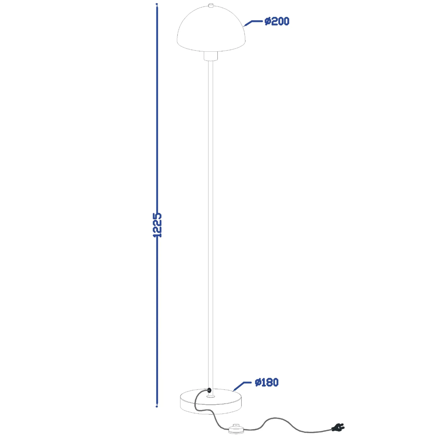 Vienda gulvlampe sort/opal
