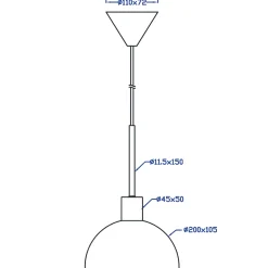 Vienda takpendel messing/opal