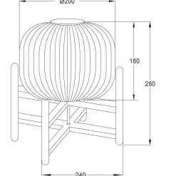 Vinda bordlampe liten opal/natur