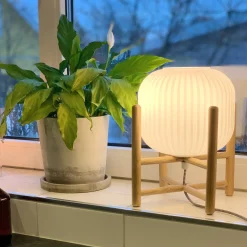 Vinda bordlampe liten opal/natur