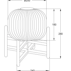 Vinda bordlampe liten sort/sotet
