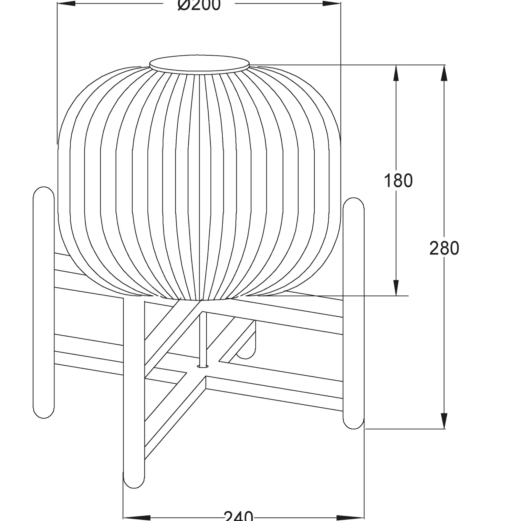 Vinda bordlampe liten sort/sotet