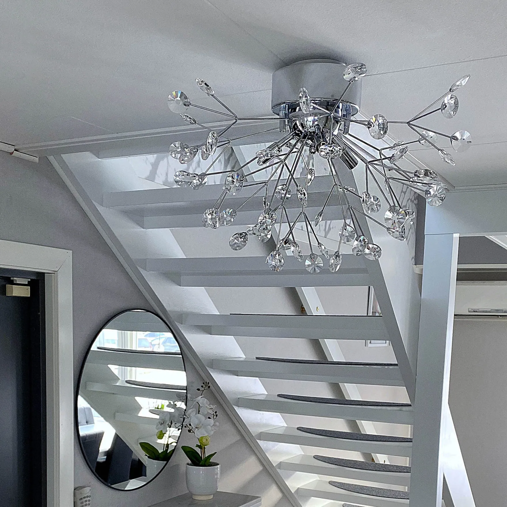 Viva taklampe krystall/krom